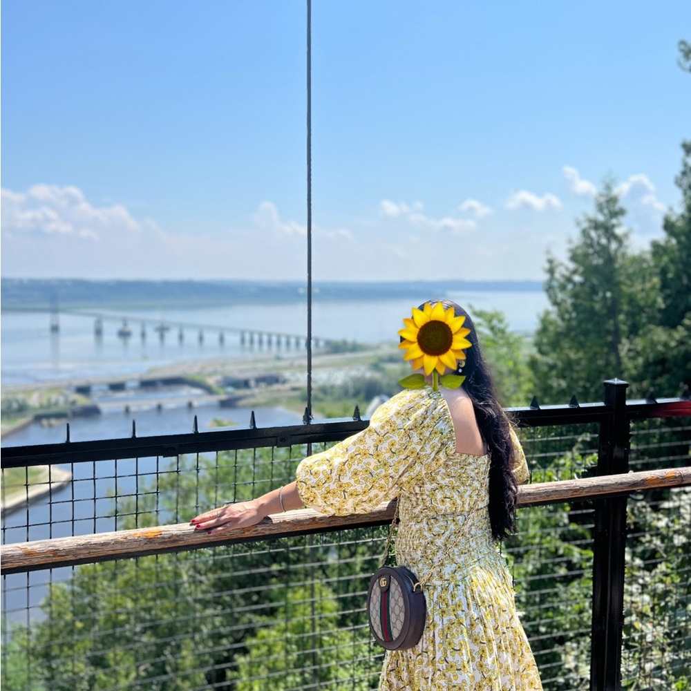 RHODE Yellow Floral Midi Dress